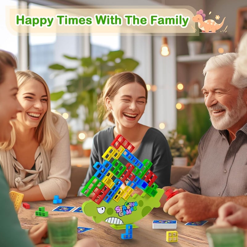 إس تي زون لعبة مكعبات التوازن والتكديس، 48 قطعة، ألعاب تعليمية، ألعاب لوحية لشخصين، ألعاب عائلية، حفلات، سفر، لعبة بناء فريق للأطفال والكبار - Image 2